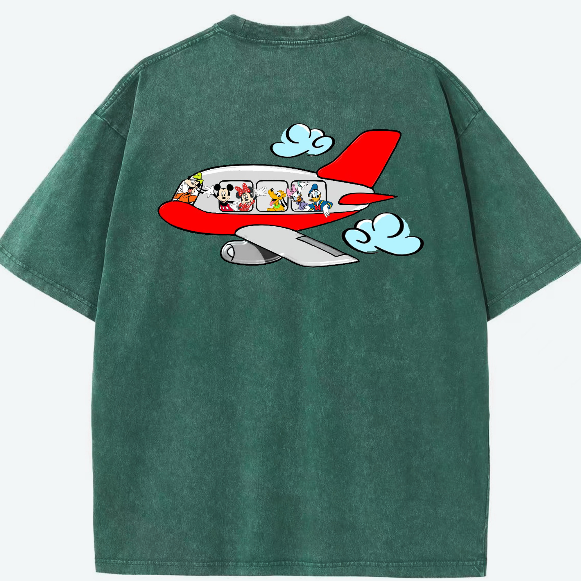 （画像用） ミッキーマウス Mickey Mouse 綿100% ヴィンテージ風 半袖Tシャツ（背面プリント）